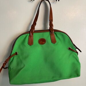 DOONEY Green Tote Bag with Brown Accents